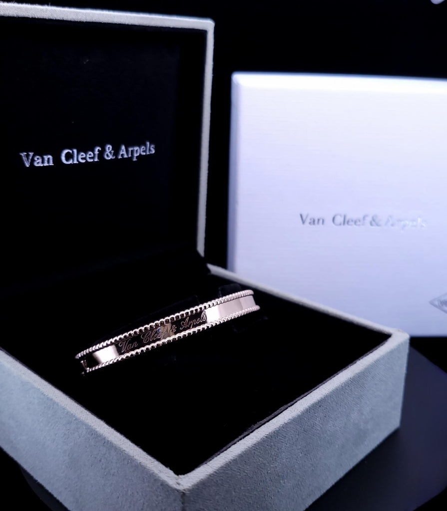 Van Cleef & Arpels Perlee Signature Bangel 18K 750 Rose Gold