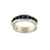 Square Cut Blue Sapphire in 14K White Gold Ring.