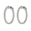 Elegant Diamond Hoop Earrings In White Gold 1.1"