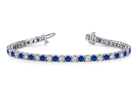 Blue Sapphire Dazzling Diamond Bracelet