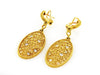 Judith Ripka Gold Oval Snowflake Diamond Pendant and Ring Set Earrings