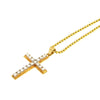 Custom Made 14k Yellow Gold Diamond Cross Pendant