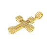 Custom Made Yellow Gold Diamond Cross Pendant