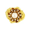 1930 Antique Hand-Made 14k Gold Diamond Natural Pearl Ring