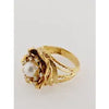 1930 Antique Hand-Made 14k Gold Diamond Natural Pearl Ring