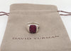 David Yurman SS Men Sign Red Rubies Ring Size 9