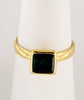 GURHAN Designer Natural Colombian Emerald Princess Cut Solitaire Ring in 22K Yellow Gold