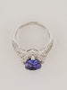 Diamond and Pear Cut Genuine Tanzanite 3.5 carats Ring set in 14K White Gold, Size 7
