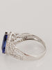 Diamond and Pear Cut Genuine Tanzanite 3.5 carats Ring set in 14K White Gold, Size 7