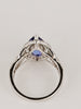 Diamond and Pear Cut Genuine Tanzanite 3.5 carats Ring set in 14K White Gold, Size 7