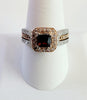 Two Tone Garnet and Diamond Ring set in 14K White and Rose Gold