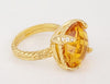Chatelaine Ring 18K Yellow Gold with Citrine and Diamonds, 14mm
