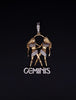 Custom Made 'Geminis' 14k Yellow Gold Diamond Pendant