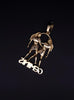 Custom Made 'Geminis' 14k Yellow Gold Diamond Pendant