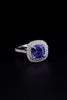 Tiffany & Co. Soleste Cushion Cut Tanzanite Double Row Diamond Ring