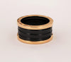 Bvlgari B.Zero 1 18k Rose Gold Spiral Black Ceramic Ring