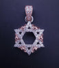 Star of David pendant Two-Tone 14K Gold, W / R