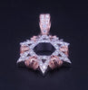Star of David pendant Two-Tone 14K Gold, W / R