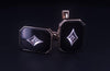 Cufflinks in 14K Yellow Gold with Black Onyx and Diamond