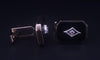 Cufflinks in 14K Yellow Gold with Black Onyx and Diamond