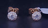 Custom Made Round Single Prong Diamond 0.54ctw Studs Earring in 14K Yellow Gold