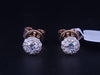 Custom Made Round Single Prong Diamond 0.54ctw Studs Earring in 14K Yellow Gold