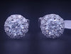 Custom Made Round Single Prong Diamond 1.04ctw Studs Earring in 14K White Gold