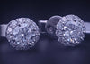 Custom Made Round Single Prong Diamond 1.04ctw Studs Earring in 14K White Gold