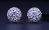Custom Made Round Single Prong Diamond 1.61ctw Studs Earring in 14K Yellow Gold