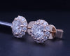 Custom Made Round Single Prong Diamond 1.61ctw Studs Earring in 14K Yellow Gold
