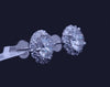 Custom Made Round Single Prong Diamond  2.73ctw  Studs Earring in 14K White Gold