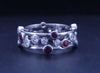 TIFFANY & CO. Ruby Diamond Platinum Bubbles Band Ring Size: 9.25