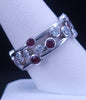 TIFFANY & CO. Ruby Diamond Platinum Bubbles Band Ring Size: 9.25