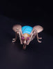 Topaz Fly Insect Brooch 14K Yellow Gold and Tiger Eye Stone