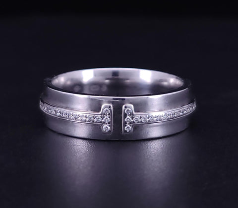 Tiffany T Narrow Diamond ring in 18K White Gold