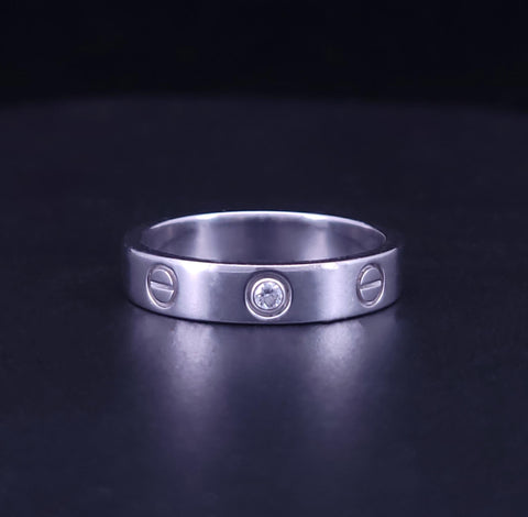 Cartier Love Ring Small 1 Diamond 18K White Gold