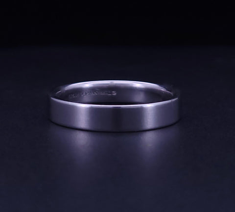 Tiffany & Co. Platinum Band Ring Straight Edge 4 mm Wide