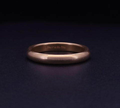 Tiffany & Co 18K Yellow Gold Ring 3mm Lucida Wedding Band Ring