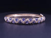 Custom Made  14K Yellow Gold 5ctw Tanzanite and Diamond Higed Bangle