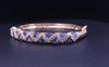 Custom Made  14K Yellow Gold 5ctw Tanzanite and Diamond Higed Bangle