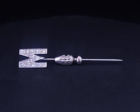 Vintage Platinum Brooch with Diamonds