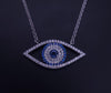 Evil Eye Necklace with Diamond & Blue Sapphire