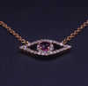 Evil Eye Necklace with Diamond & Single round Ruby