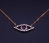 Evil Eye Necklace with Diamond & Single round Ruby