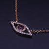 Evil Eye Necklace with Diamond & Single round Ruby