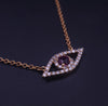 Evil Eye Necklace with Diamond & Single round Ruby