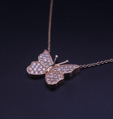 Custom Made Butterfly Necklace with Diamond