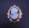 Vintage 14k Yellow Gold Cameo Brooch / Pendant with Black Onyx