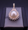 Pearl Pendant with Diamond in  14K Yellow Gold