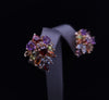 Multi Gem Stones Earrings in 14K Yellow Gold